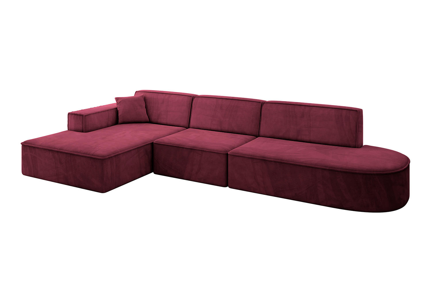ECKSOFA Ottomane Links IREA-L2-v4 - 318x165x72,5 cm Bordeauxrot - Bordeaux, Holzwerkstoff/Textil (318/165cm) - ALTDECOR
