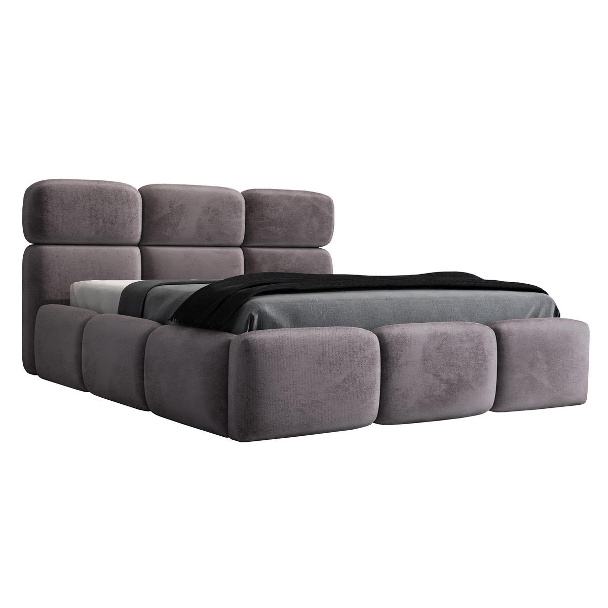 POLSTERBETT MAROKO 120 x 200 in Grau - Grau, Textil (120/200cm) - A&J MöbelLand