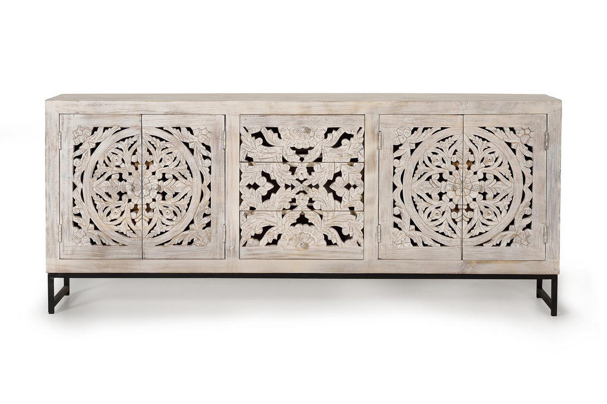 SIDEBOARD aus Mangoholz - Perlmutt, Holz (38/81/190cm) - Giner y Colomer