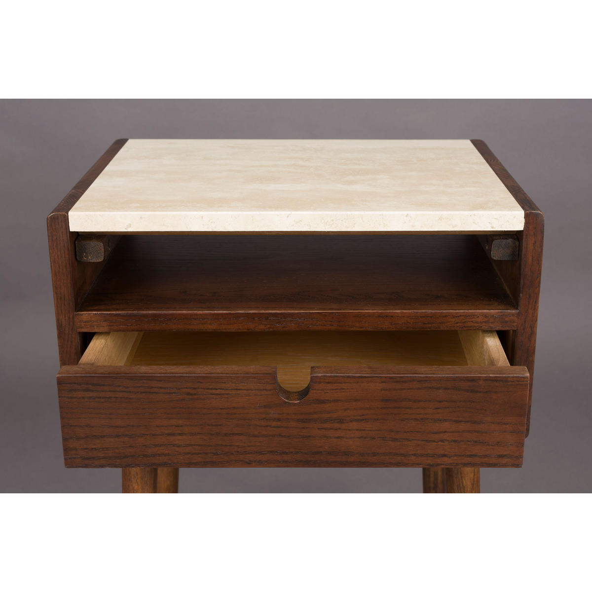 BEISTELLTISCH Arda Nachttisch - Beige, Holz (45/35/60cm) - Dutchbone