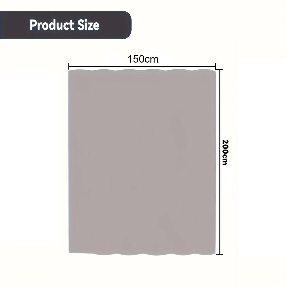 DUSCHVORHANG Grau 150 x 200 cm faltbar Badezimmer ohne Bohren trocken - Grau, Textil (150/200cm) - MCBOSON
