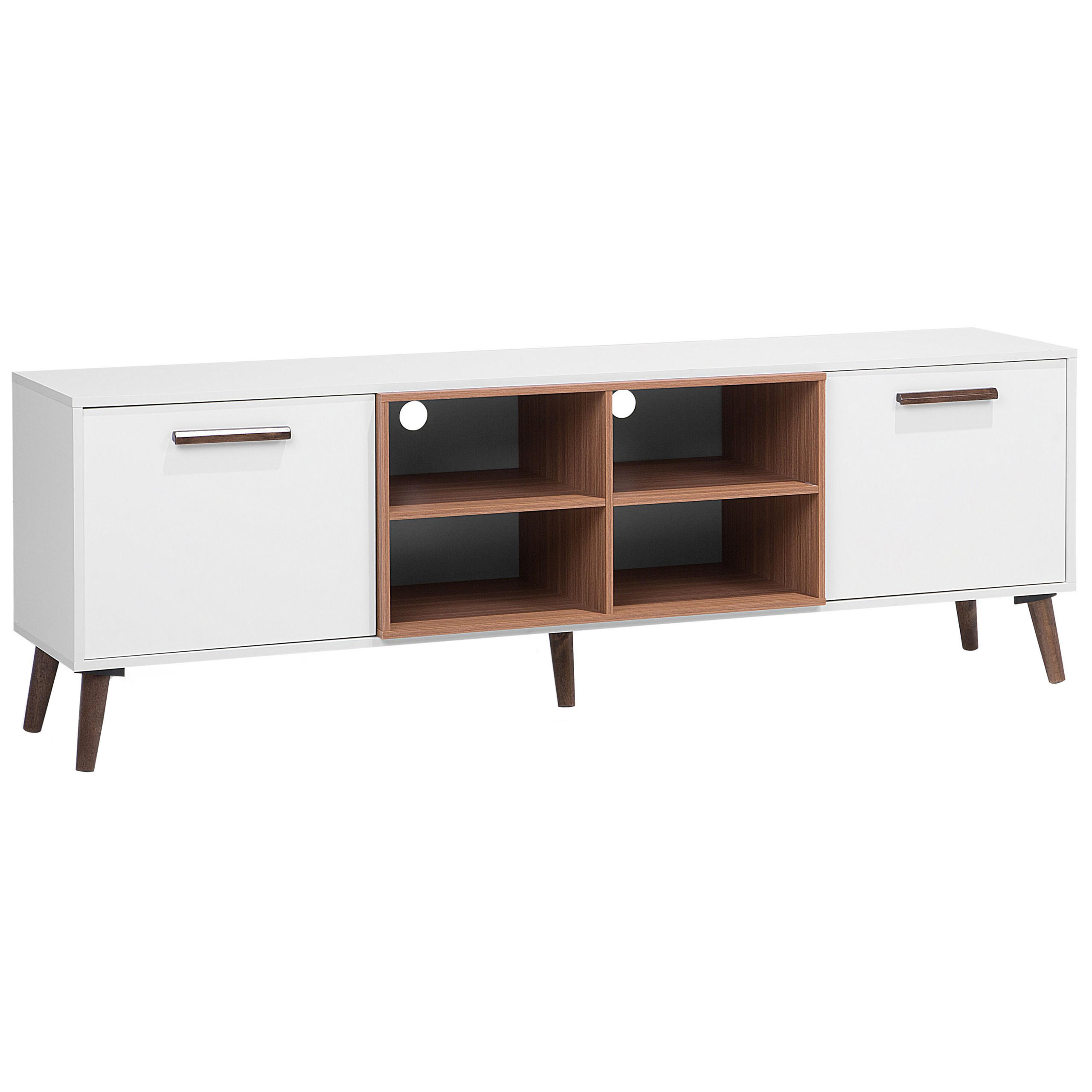 COMODĂ TV albă, maro închisă ALLOA 40/180/60 cm