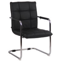 SCHWINGSTUHL Echtleder schwarz - Chromfarben/Schwarz, Leder/Metall (57/89/64cm) - CLP