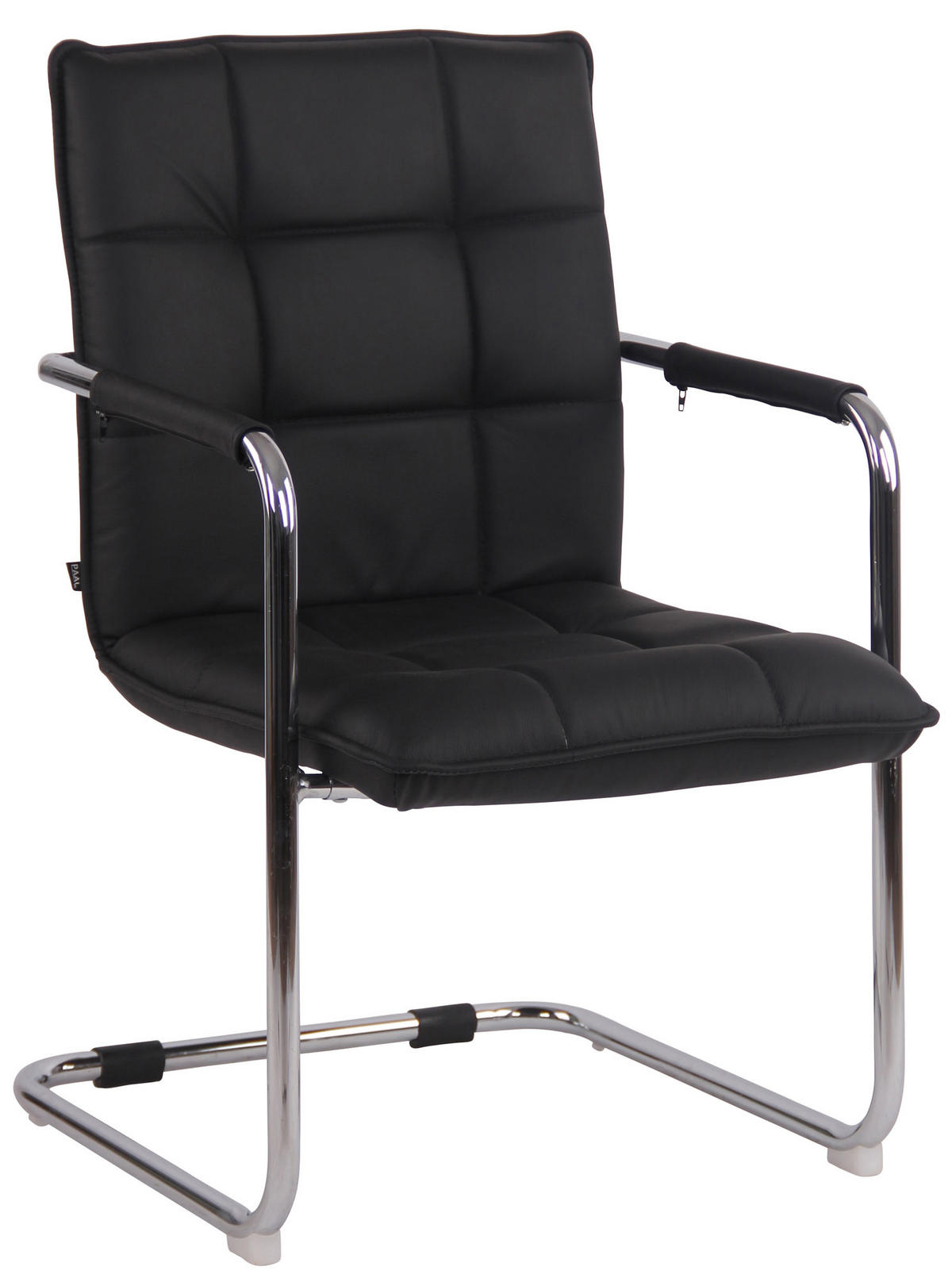 SCHWINGSTUHL Echtleder schwarz - Chromfarben/Schwarz, Leder/Metall (57/89/64cm) - CLP