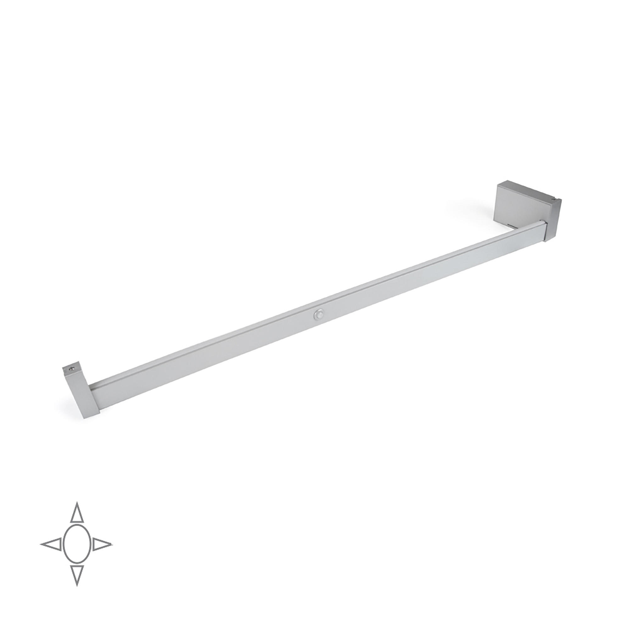 GARDEROBENSTANGE mit LED-Licht Castor, mit abnehmbarer Batterie und Bewegungssensor, L858mm, Kunststoff und Aluminium, Metallic grau - Dunkelgrau, Kunststoff (10.5/7/85.8cm) - EMUCA