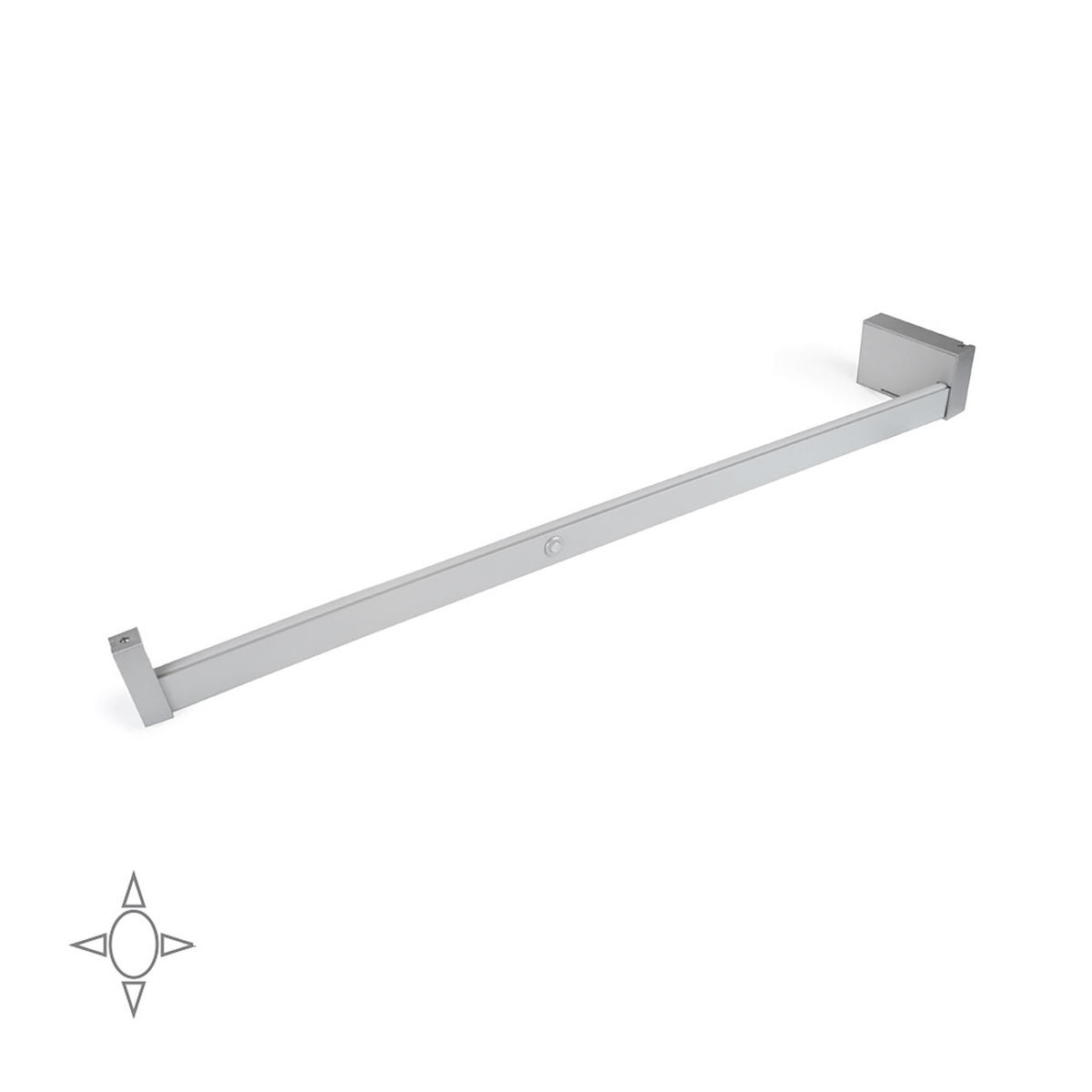 GARDEROBENSTANGE mit LED-Licht Castor, mit abnehmbarer Batterie und Bewegungssensor, L858mm, Kunststoff und Aluminium, Metallic grau - Dunkelgrau, Kunststoff (7/4/98cm) - EMUCA
