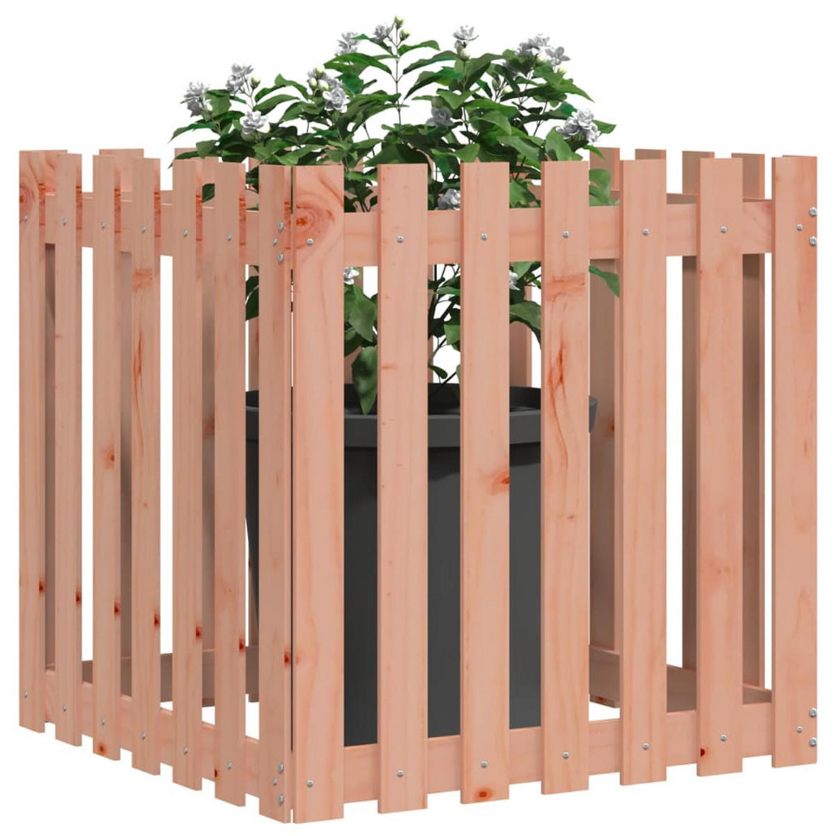 PFLANZKÜBEL Lattenzaun-Design 70x70x70 cm Massivholz Douglasie - Rotbraun, Holz (70/70/70cm)