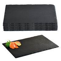 BUFFETPLATTE aus Schiefer 5 Stück - 40 x 30 cm - Schwarz, Stein (40/0.6/30cm) - Kesper