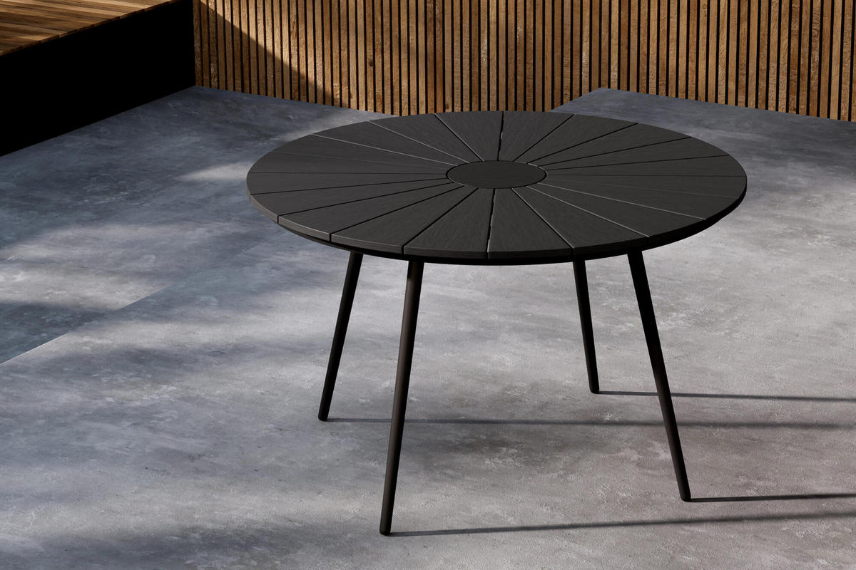 GARTENESSTISCH SAN VITO Schwarz 120x120x74 cm - Schwarz, Metall (120/120/74cm) - FURNLUX