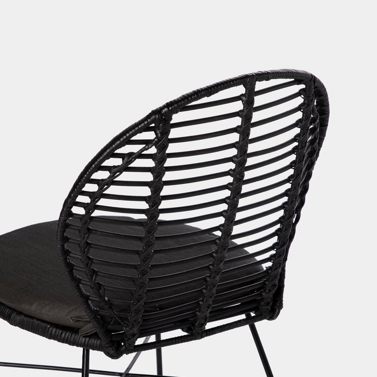 STUHL FÜR DRAUSSEN Kala Schwarz 51 cm x 89 cm - Schwarz, Naturmaterialien (51/89/58cm) - Klast Home