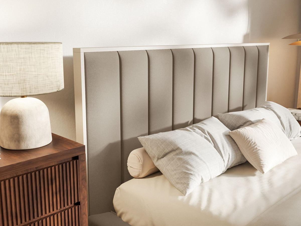 POLSTERBETT Togents Braun mit Veloursbezug und LED, 160x200 cm - Braun, Textil (160/200cm) - Selsey