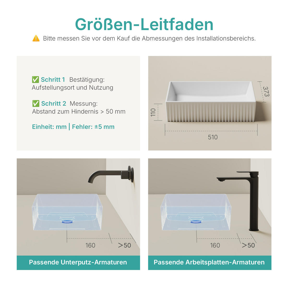 WASCHBECKEN Keramik Weiß 45 / 32 / 11 cm - Weiß, Keramik (45/11/32cm) - EMKE