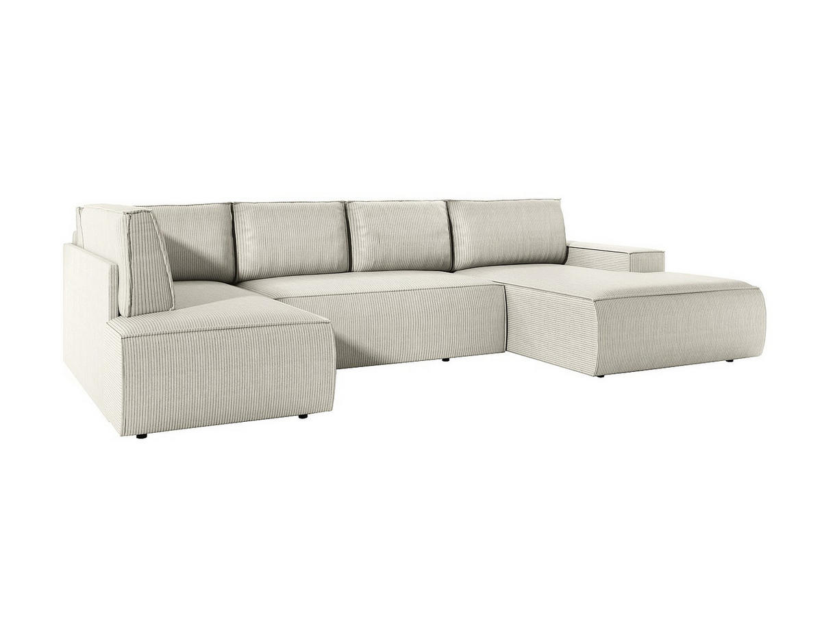SCHLAFSOFA - 8 Personen - samt - beige Amelia - Beige, Textil (349/85/195cm) - Vente-Unique