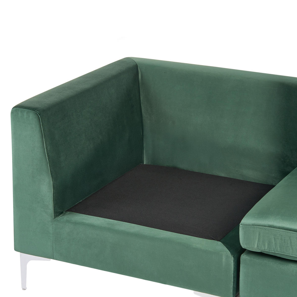 MODULÁRNÍ POHOVKA 2-místná Zelená Sametová látka Evja - zelená barva, textil (170/84/85cm) - Beliani