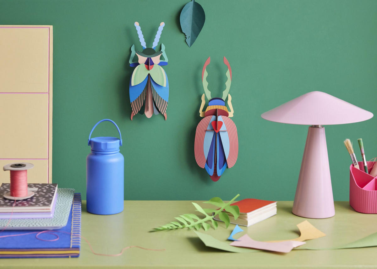 WANDDEKO Geweihkäfer mit Kamm 7.5/38 cm - Multicolor, Wellpappe (7.5/38/13cm) - KUNSTLOFT