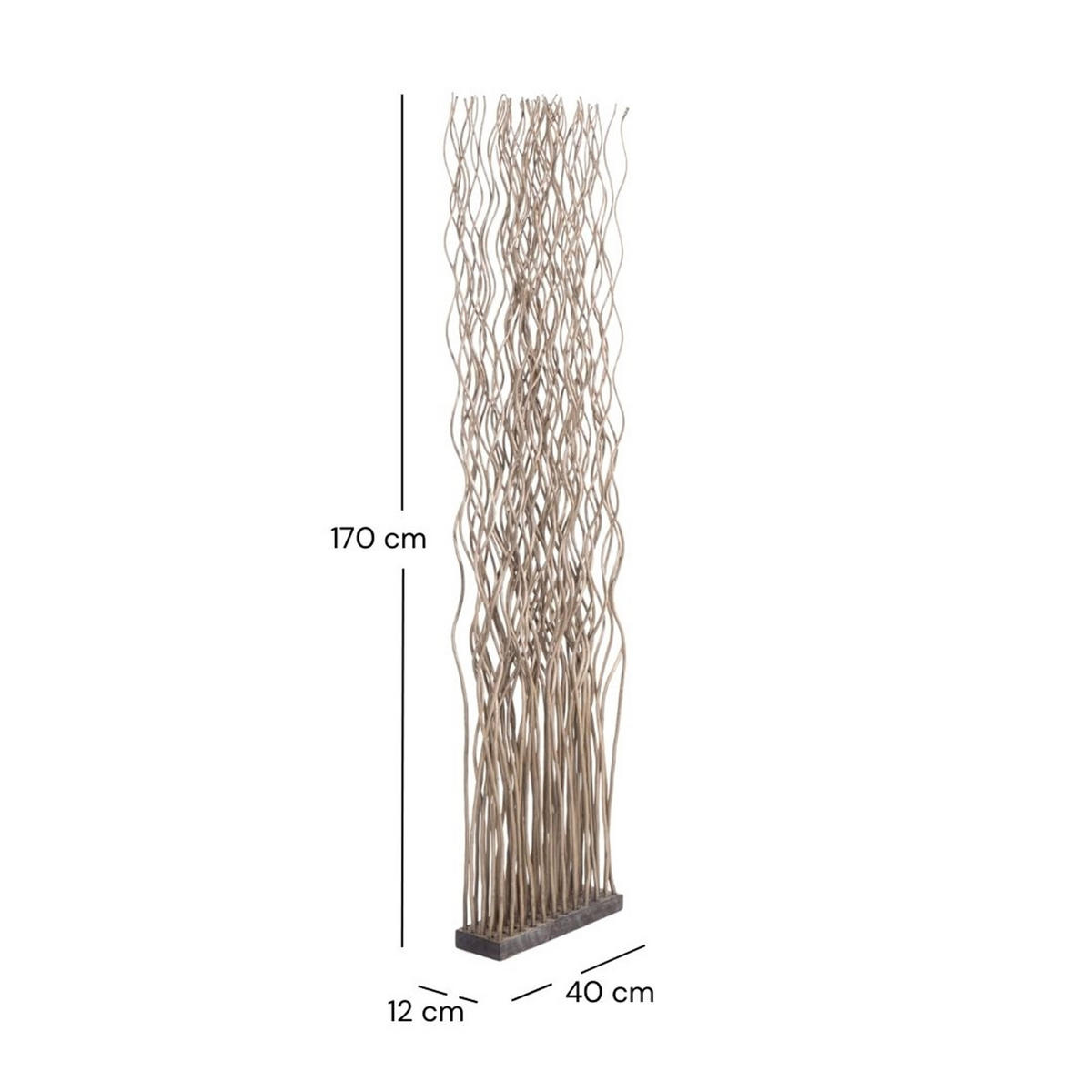 RAUMTEILER WAVE Weidenzweige grau - Grau, Naturmaterialien (40/170/12cm) - DESIGN DELIGHTS
