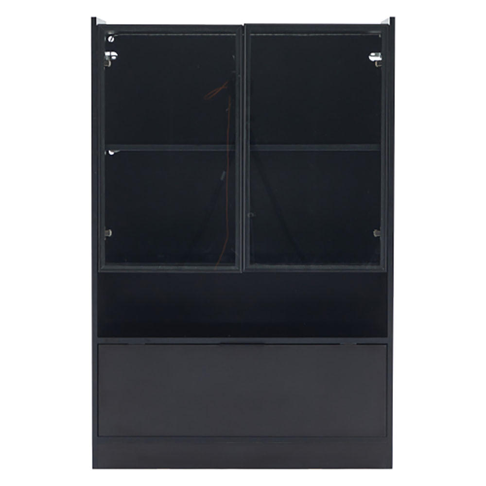 VITRINE mit 16-farbige LED-Beleuchtung in Schwarz Matt - Schwarz, Holz (35/120/80cm) - KOMHTOM