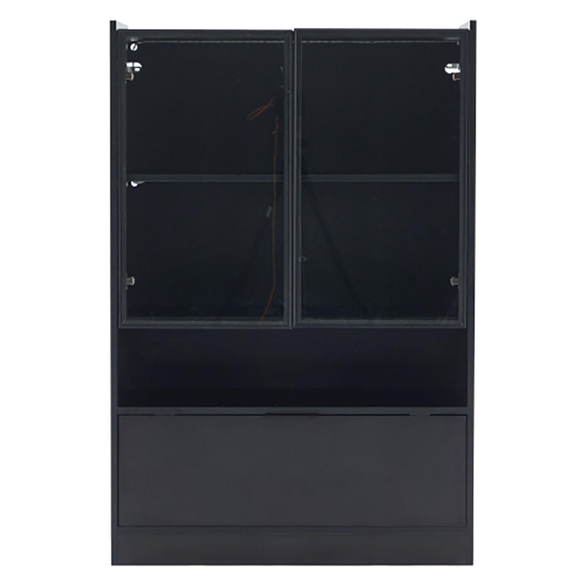 VITRINE mit 16-farbige LED-Beleuchtung in Schwarz Matt - Schwarz, Holz (35/120/80cm) - KOMHTOM