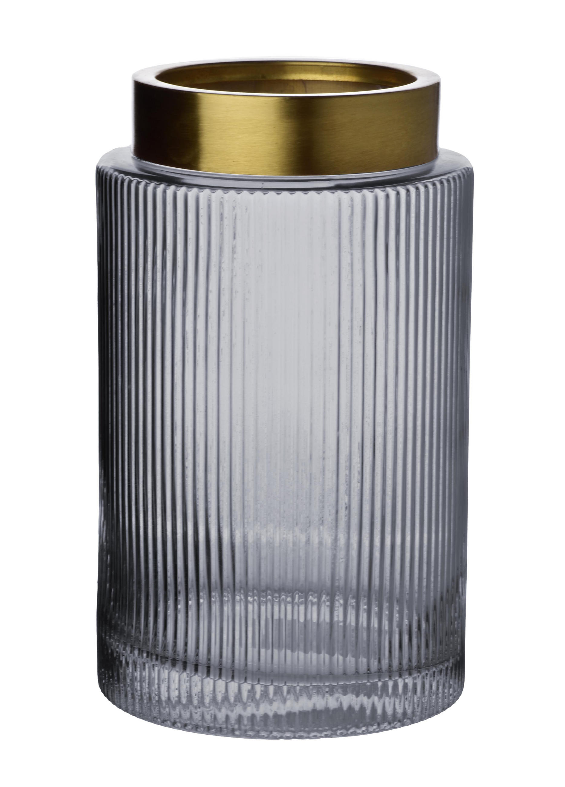 VASE Serenite Grau 15/15/25 cm Glas - Grau, Glas (25cm) - Mondex