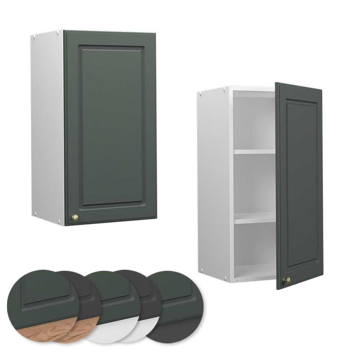 HÄNGESCHRANK Fame-Line Grün-Gold Landhaus 40 cm - Weiß/Grün, Holzwerkstoff (40/72/34.1cm) - Vicco