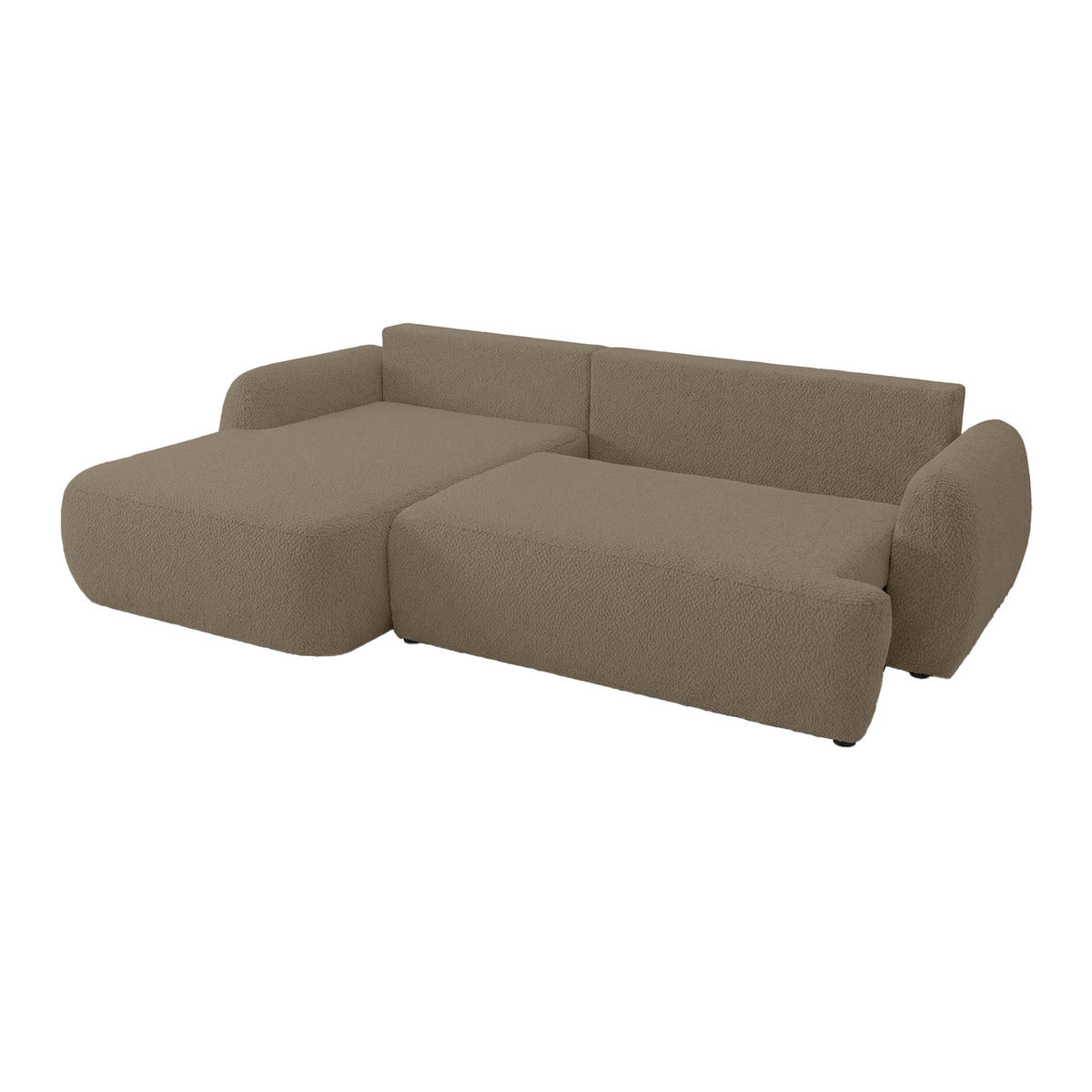 ECKSOFA MUNDUK II mit Schlaffunktion, Taupe - Taupe, Textil (260/184cm) - Fedve