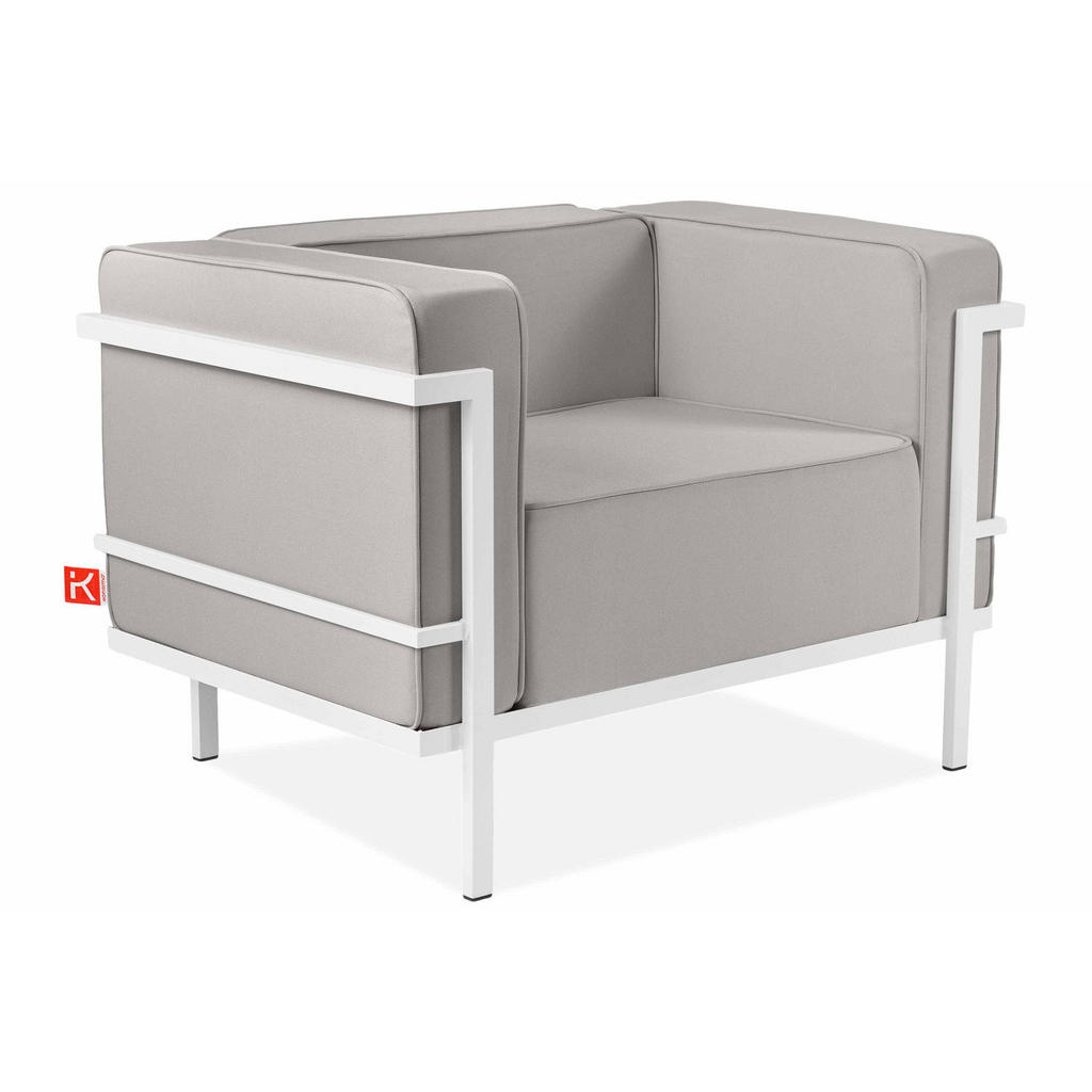 Thumbnail - Konsimo® Gartenlounge-Set, Hellgrau, Metall, Textil, 4, 5-Sitzer, Füllung: Schaumstoff, rechteckig, Hergestellt in Europ...
