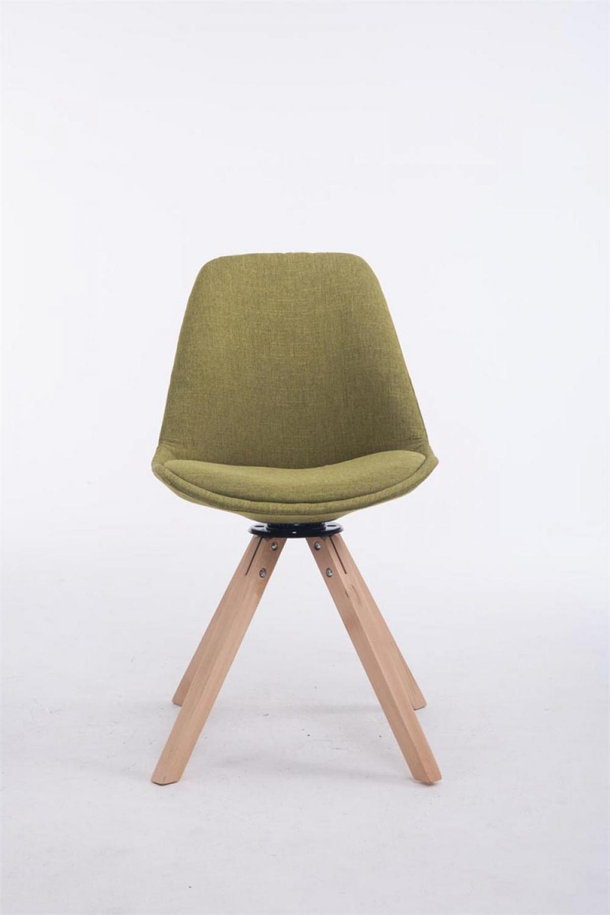 DREHSTUHL Stoff grün - Eukalyptusholzfarben/Grün, Holz/Textil (48/84/56cm) - CLP