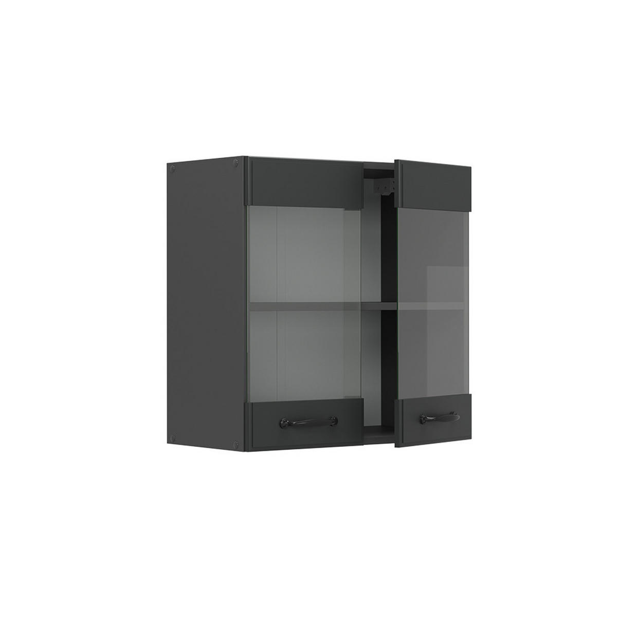 KÜCHENGLASHÄNGESCHRANK R-Line Anthrazit Landhaus 60 cm - Anthrazit, Holzwerkstoff (60/60/31cm) - Vicco