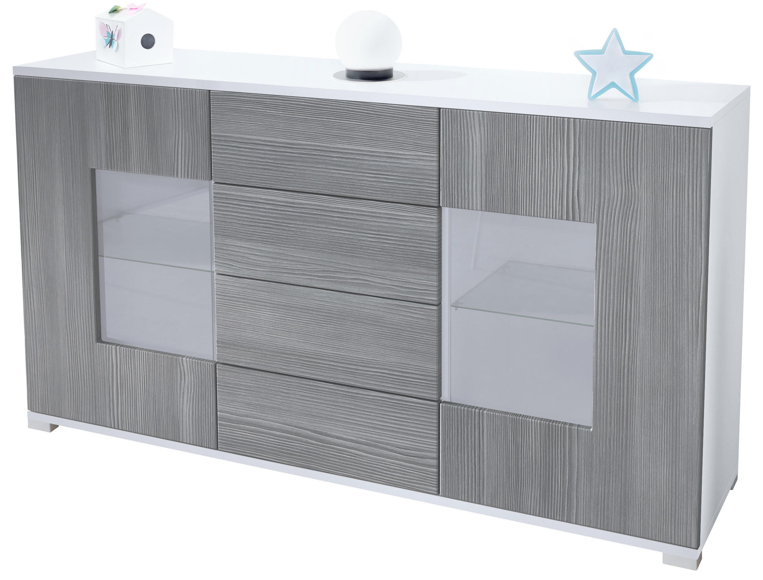 Vladon Sideboard Anthrazit 138.5x75.5x35 cm
