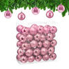 50XWEIHNACHTSKUGELN - Rosa, Kunststoff (6/7/6cm) - Relaxdays