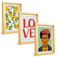 BILDER SET 3er Set - 20x30 cm Goldrahmen - Lemons LOVE Porträt von Frida - Goldfarben, Kunststoff (20/30cm) - TULUP