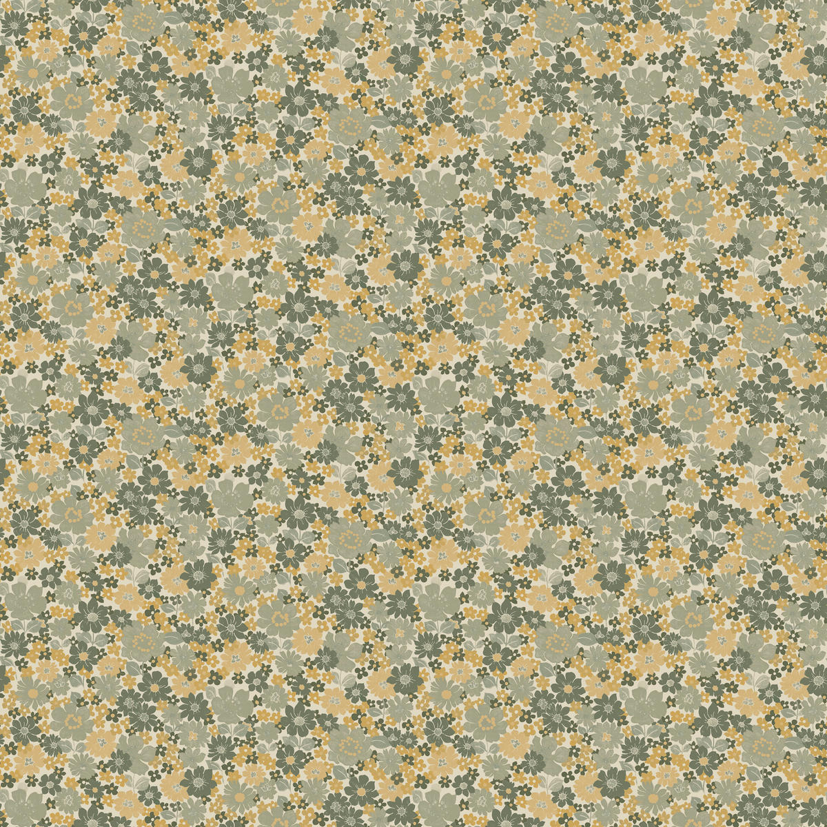 VLIESTAPETE - Kleine blumen 1000x53cm - Gelb, Papier/Kunststoff (53/1cm) - Superfresco Easy