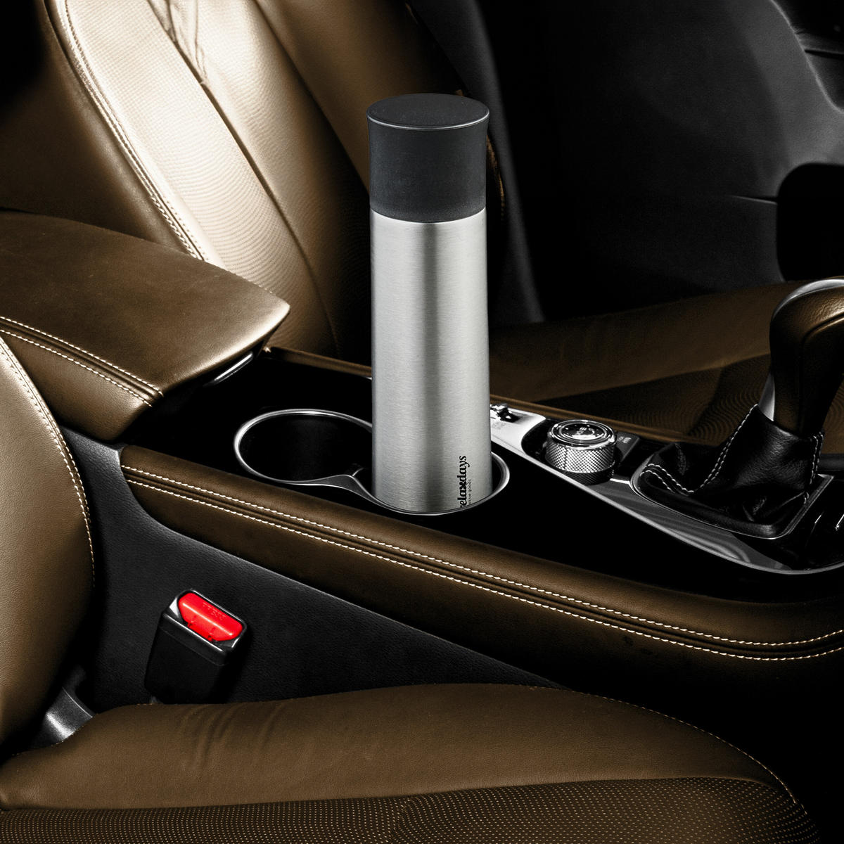 EDELSTAHL-TRINKFLASCHE - Silberfarben, Kunststoff/Metall (0.5L) - Relaxdays