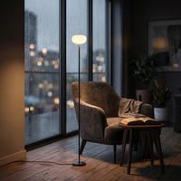 LED-DESIGN-STEHLEUCHTE stufenlos dimmbar Trittschalter 3000K 140cm hoch Metall Wolke Schwarz - Schwarz Hochglanz, Metall (15/15/140cm) - Elblight.de