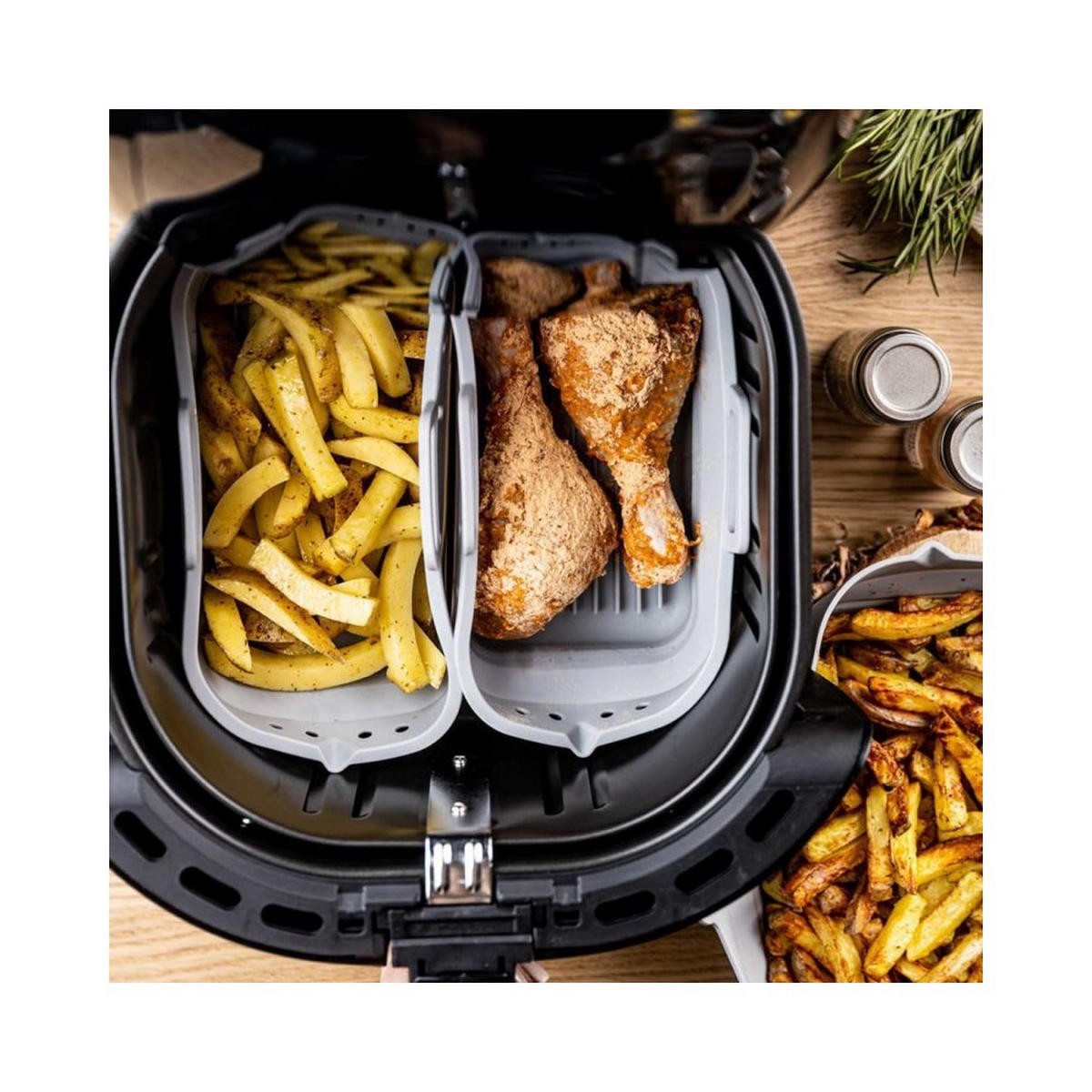 SILIKONEINSATZ für Fritteuse 14,5/8,3/14,6 cm Grau KB7791 - Grau, Kunststoff (14.5/8.3/20.6cm) - Klausberg 