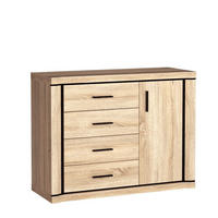 KOMMODE MALAGA 117/91/45cm mit 4 Schubladen 1 Türen Sonoma Eiche - Sonoma Eiche, Holzwerkstoff (117/91/45cm) - MASSENO