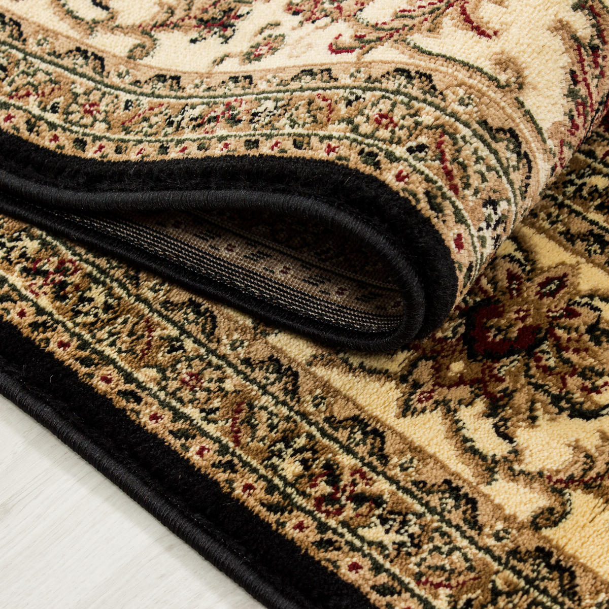 TEPPICH Orient Kurzflor klassisch Polypropylen Wohnzimmer Schwarz Läufer 80x150 - Schwarz, Textil (80/150cm) - KADIMA DESIGN
