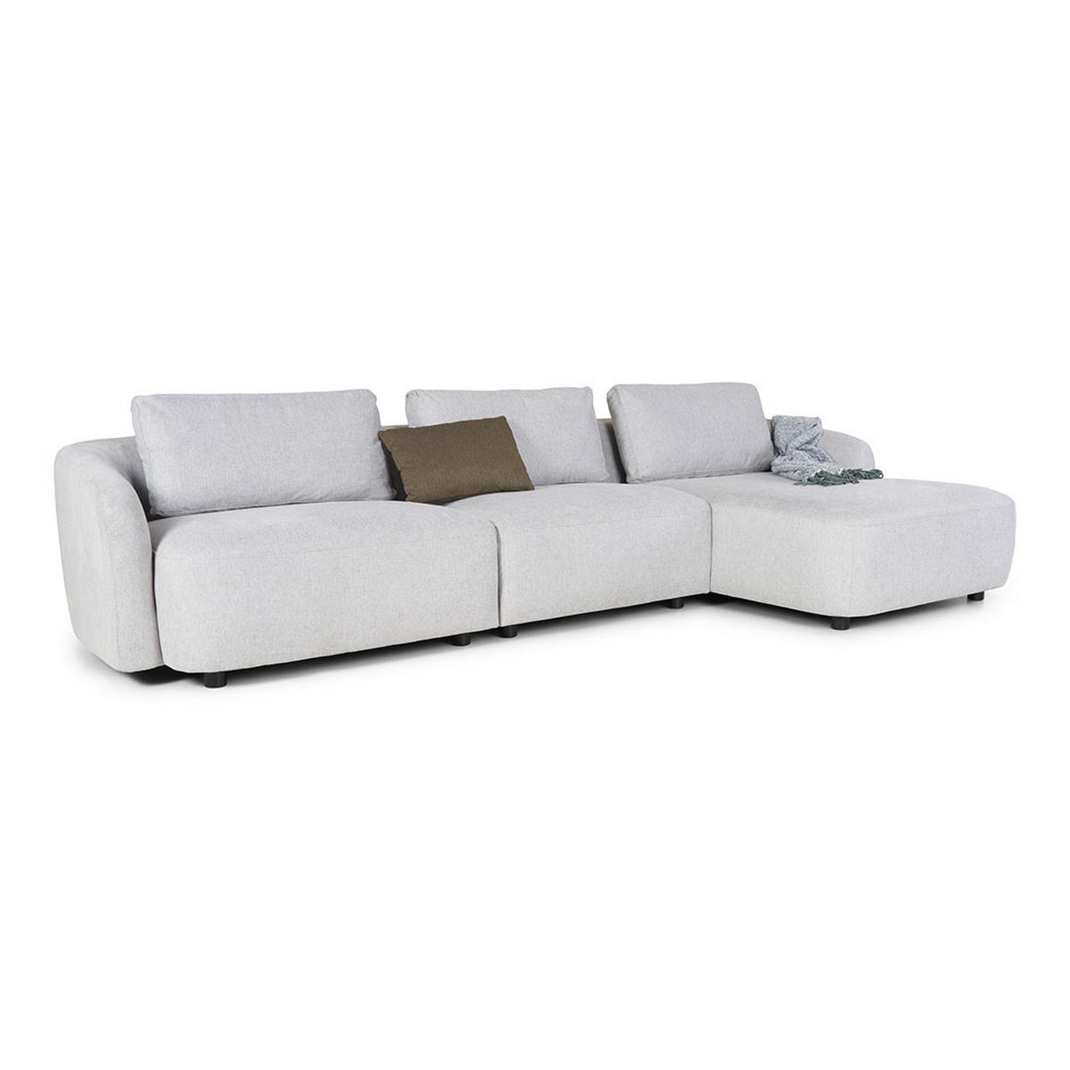 3-SITZER-SOFA Bergen Stoff Hellgrau - Hellgrau, Textil (162/78/312cm) - ebuy24