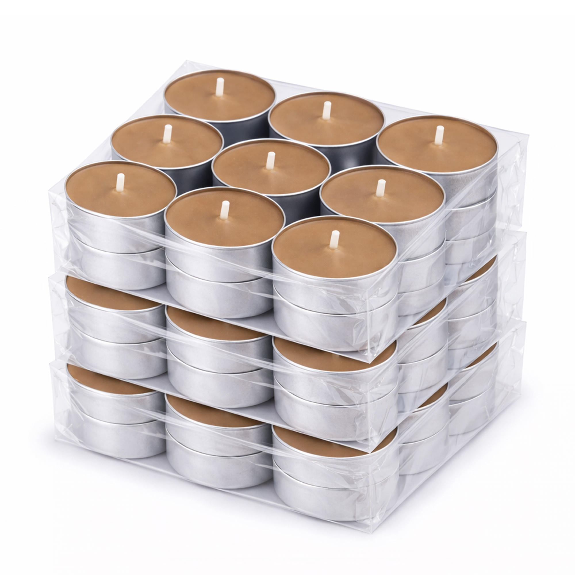 TEELICHT mit Duft - Kuchen - 54er Pack - Braun, Naturmaterialien (4/1.5/4cm) - HS Candle