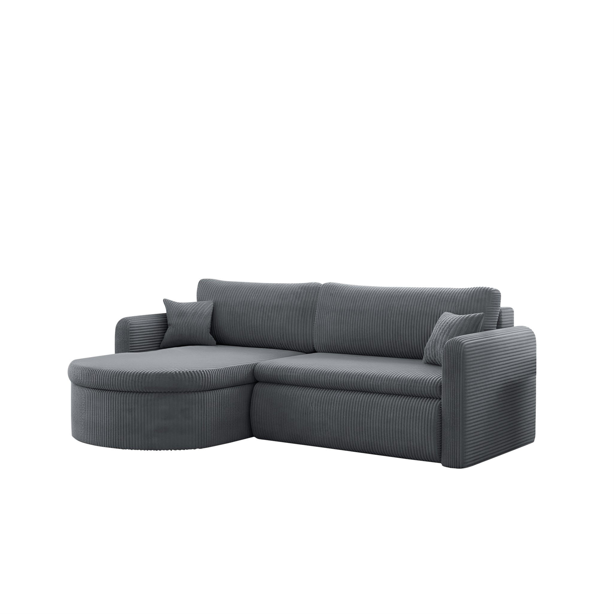 ECKSOFA Feliz In Poso - Grau, Holzwerkstoff/Textil (160/250cm) - Fun Möbel