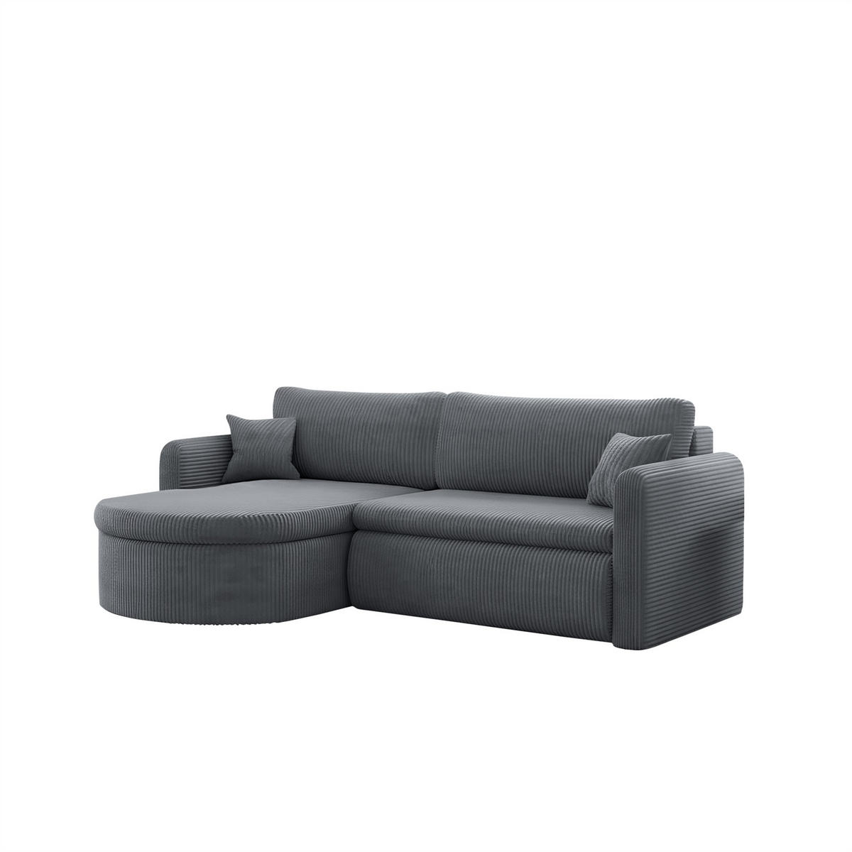 ECKSOFA Feliz In Poso - Grau, Holzwerkstoff/Textil (160/250cm) - Fun Möbel