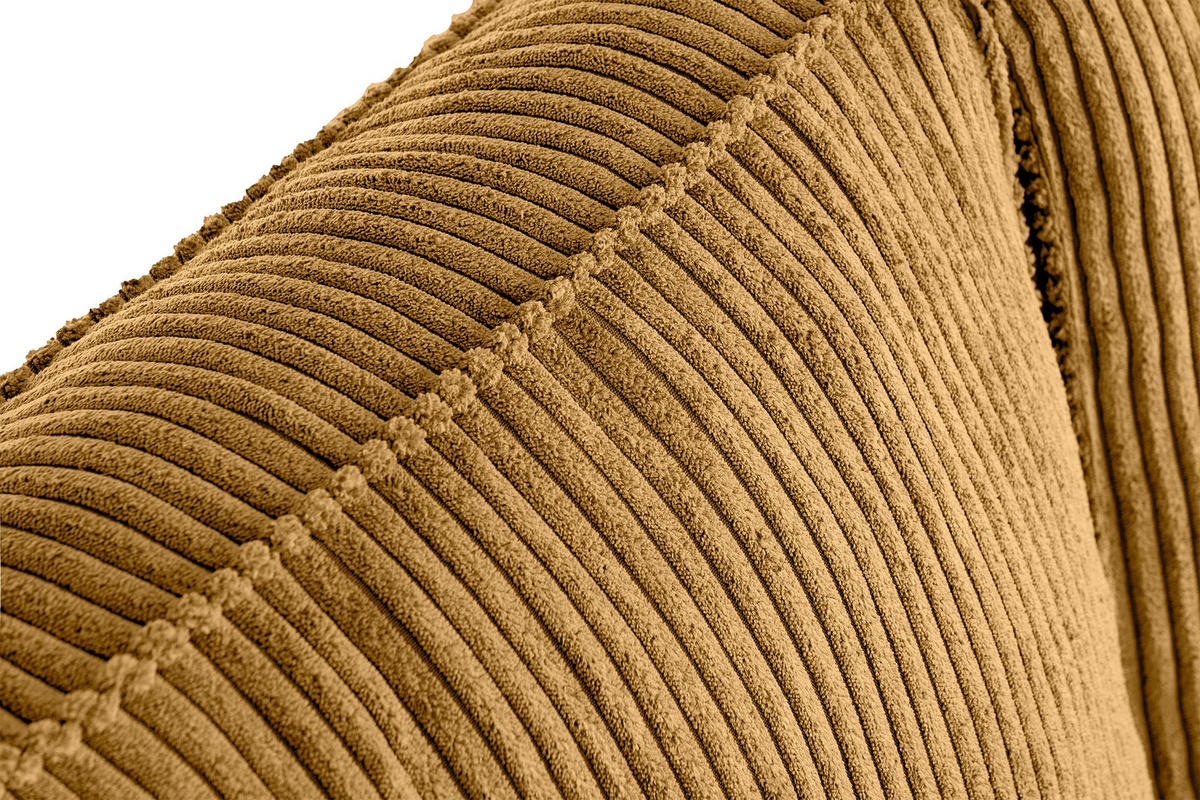 2-SITZER-SOFA INVIA Klassische-Stil mit Armlehnen, Feinkord-Stoff, Gelb - Gelb/Schwarz, Textil (164/87/98cm) - KONSIMO®