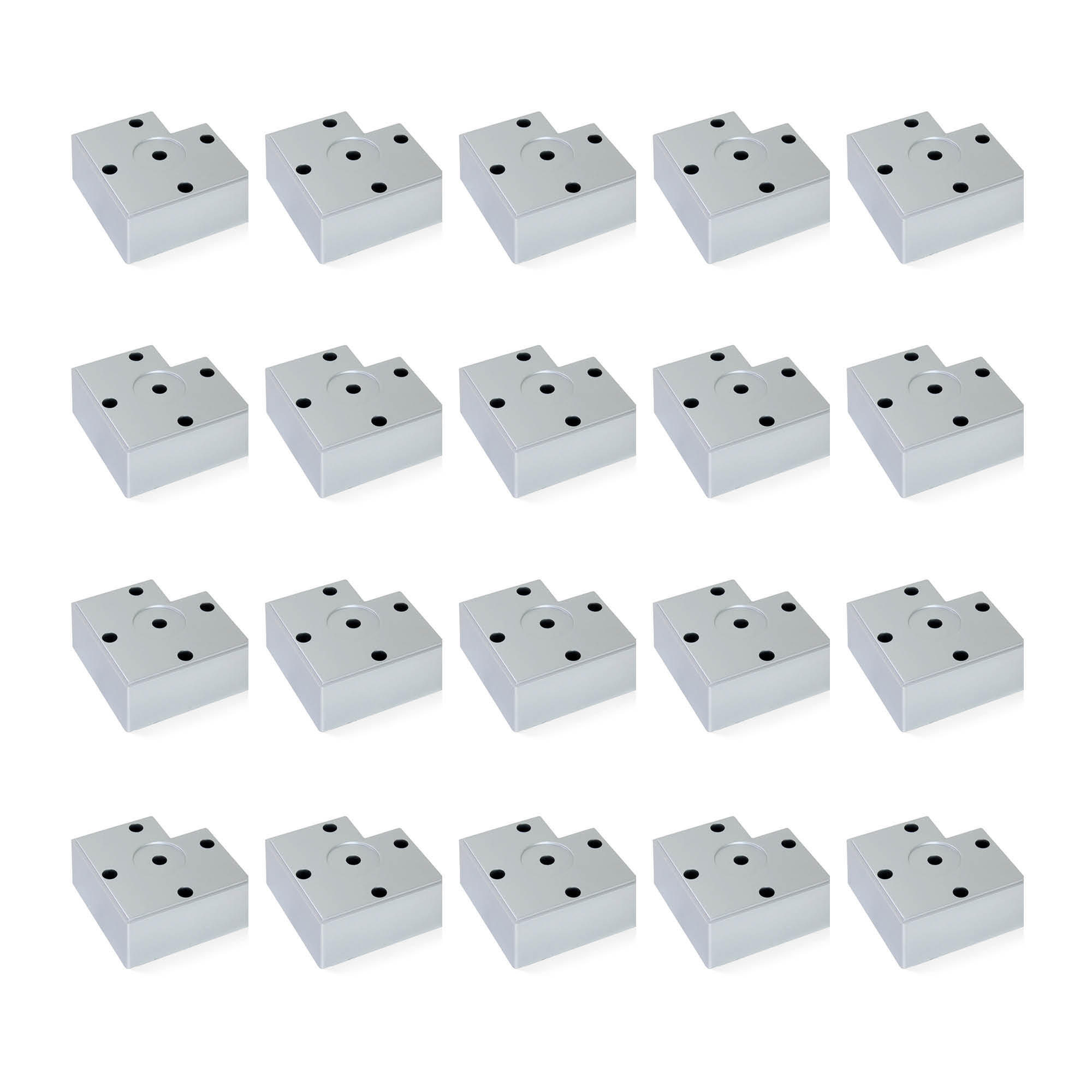 MÖBELFÜSSE Alumix 7, Höhe 30mm, Kunststoff, Silbergrau 20er-set - Silberfarben, Kunststoff (8/3/8cm) - EMUCA