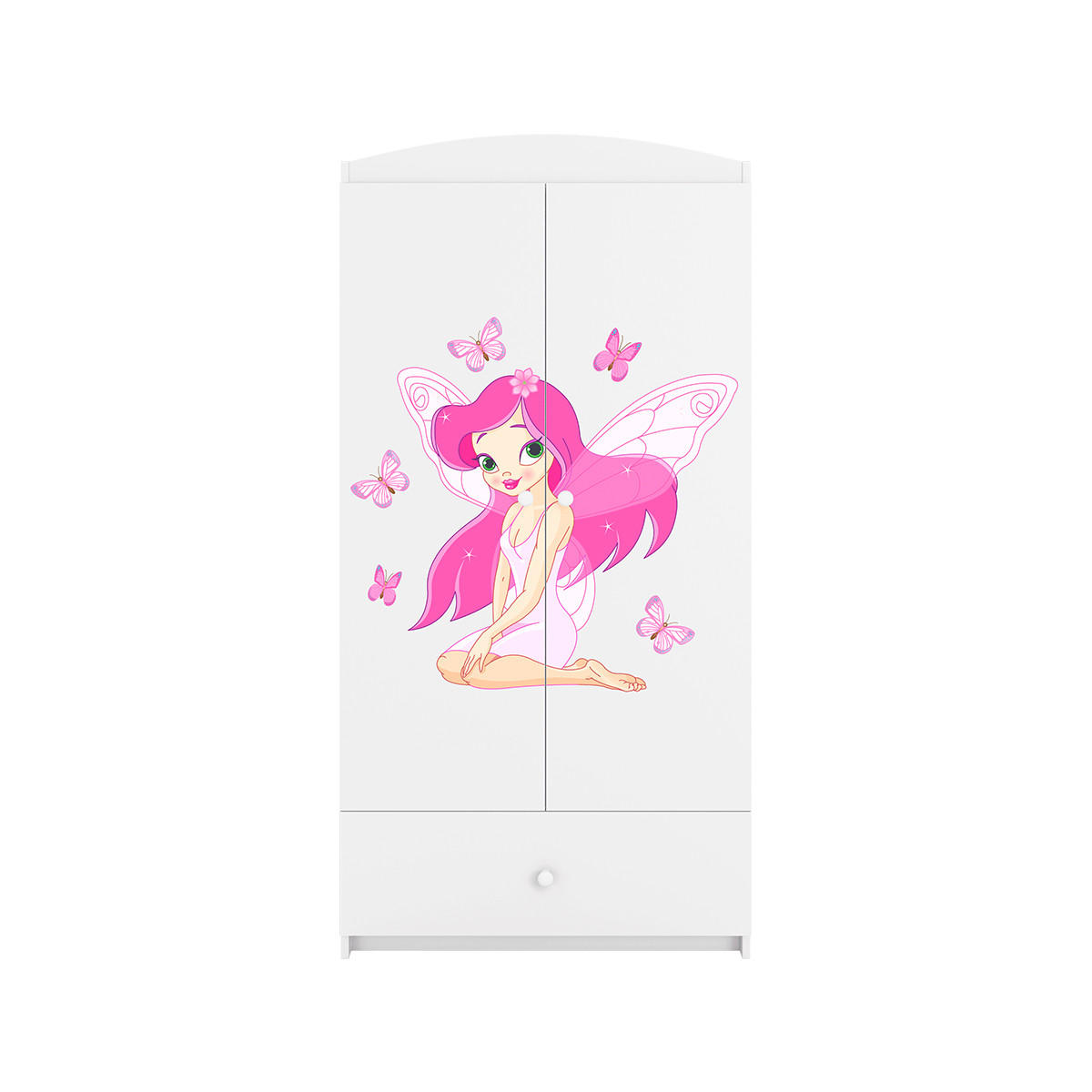 ORMAR 2 vrata Bijeli - pink/bijela, drvni materijal (90/187/57cm) - Petits-meubles