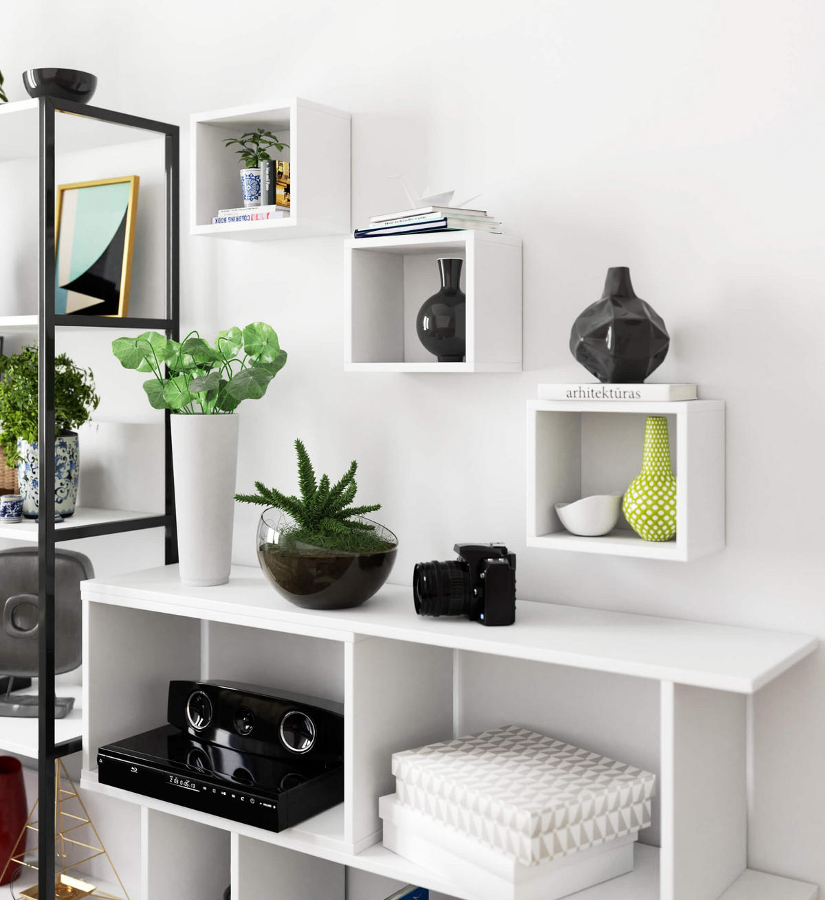 WANDREGAL Weiß 25x15x25 cm - Weiß, Holzwerkstoff (25/25/15cm) - Akord