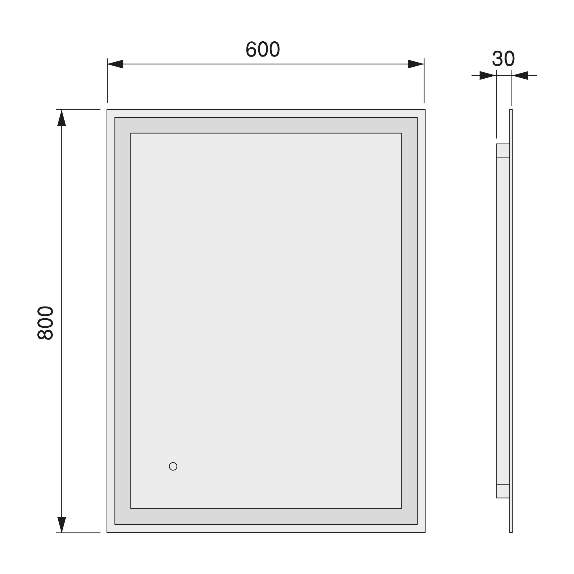 BADSPIEGEL mit LED-Front und dekorativer Beleuchtung (AC 230V 50Hz), 34 W - Multicolor, Glas (9.2/68/87.7cm) - EMUCA