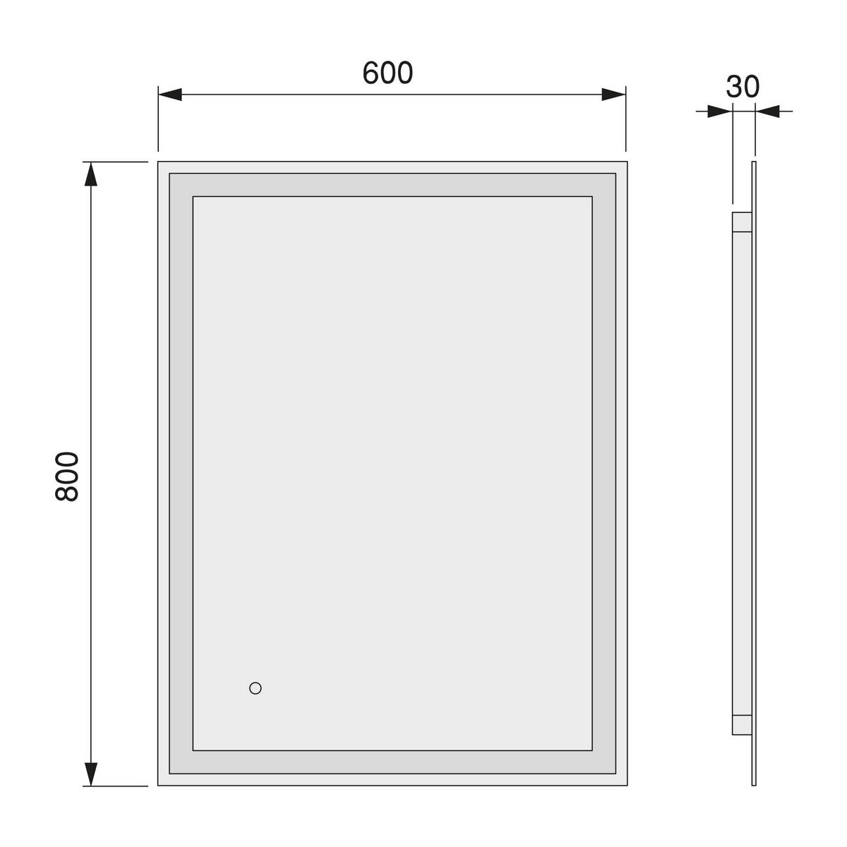 BADSPIEGEL mit LED-Front und dekorativer Beleuchtung (AC 230V 50Hz), 34 W - Multicolor, Glas (9.2/68/87.7cm) - EMUCA