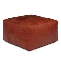POUF 60/60/45 cm Echtleder Braun - Braun, Leder (60/45/60cm) - Furnhouse