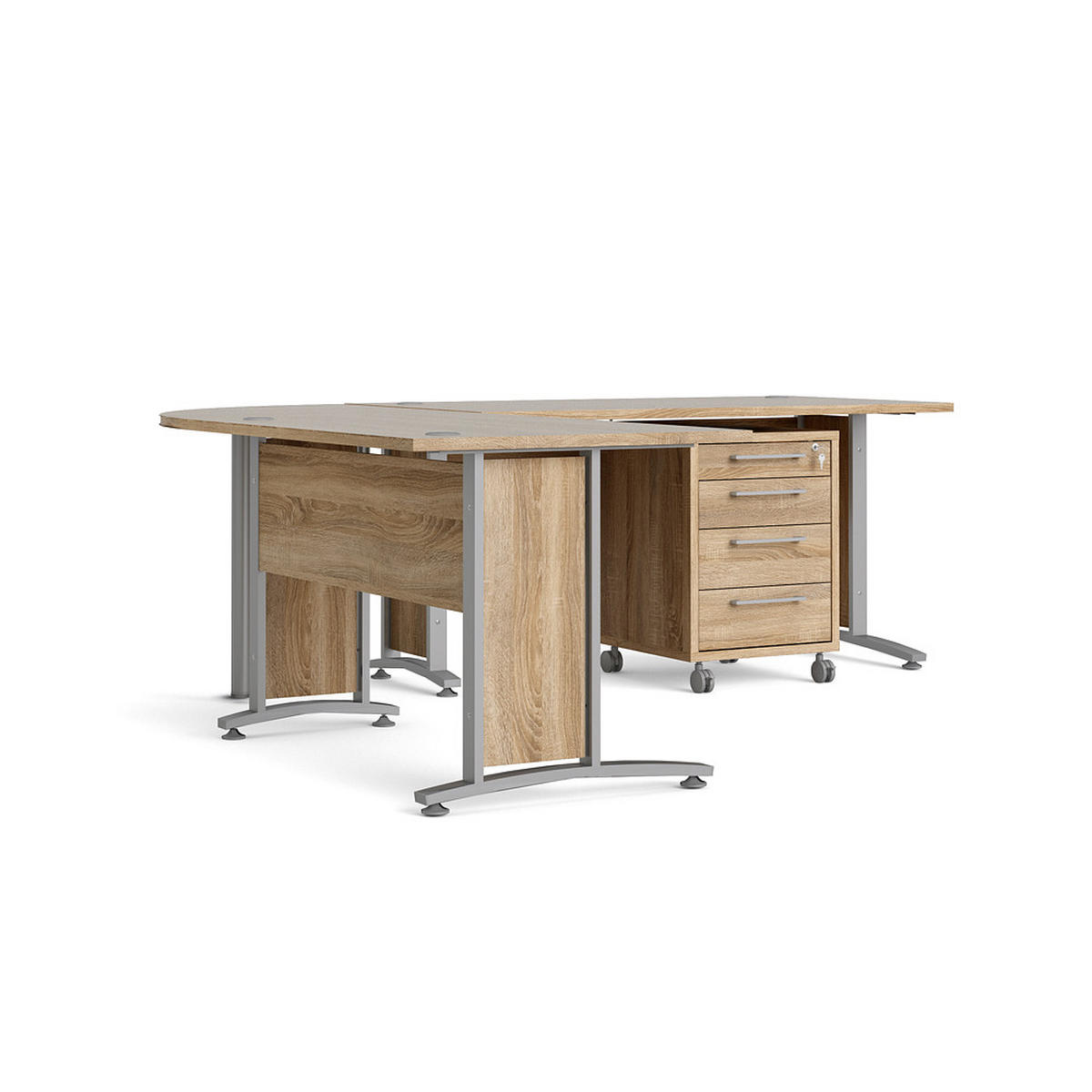 ECKSCHREIBTISCH Eiche Dekor - Eiche Wotan, Holzwerkstoff (230/200/75cm) - ebuy24