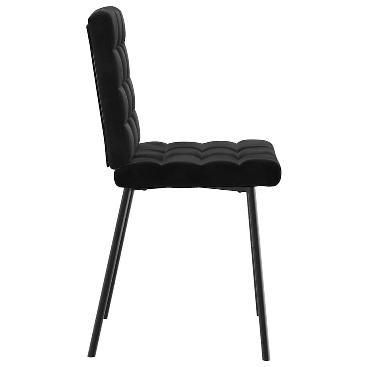ESSZIMMERSTÜHLE 2 Stk. Schwarz Samt 45*54*83cm - Schwarz, Metall (45/83/54cm) - ZMH